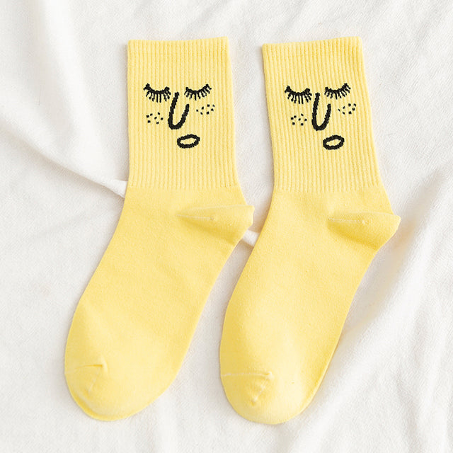 Colorful Korean Harajuku Men's Funny Cotton Socks