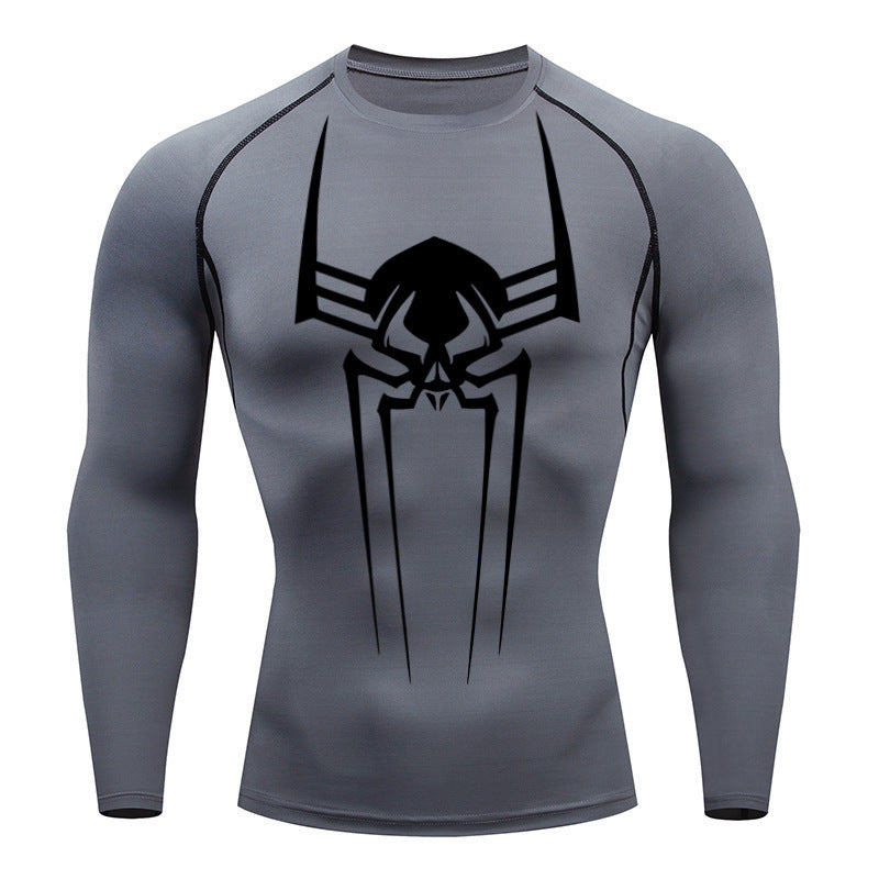 Men's Long Sleeve Fitness Shirt - Breathable Polyester T-Shirt