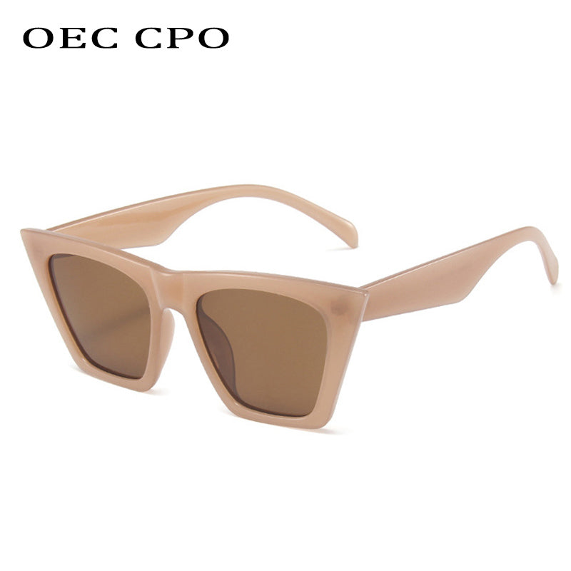 Women's Trendy Cat Eye Sunglasses in Brown