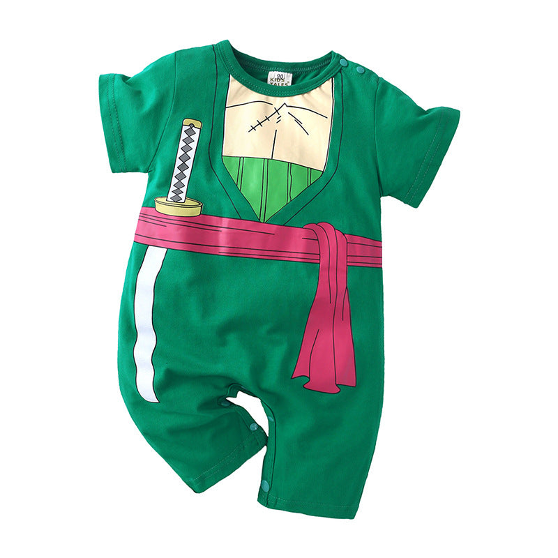 Summer Cartoon Anime Baby Boy Short Sleeve Romper