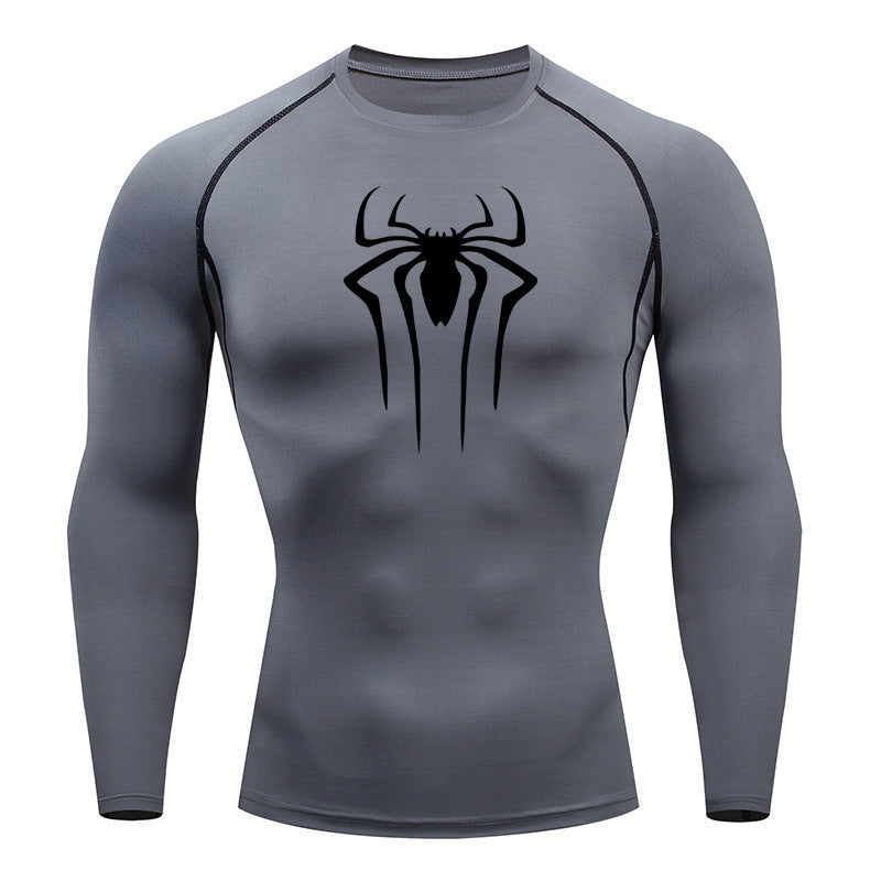 Men's Long Sleeve Fitness Shirt - Breathable Polyester T-Shirt