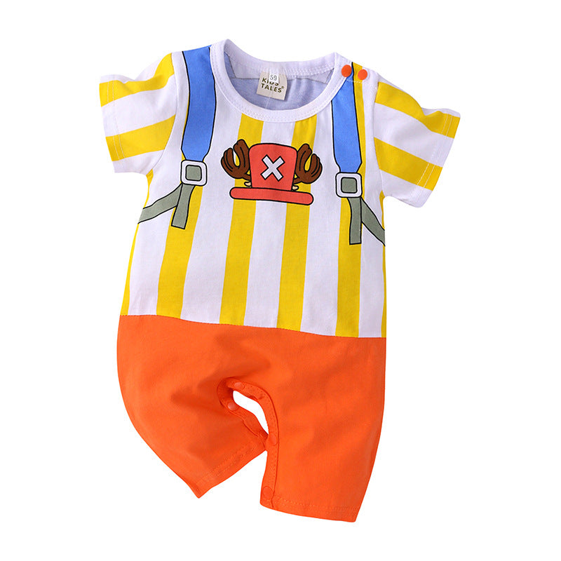 Summer Cartoon Anime Baby Boy Short Sleeve Romper