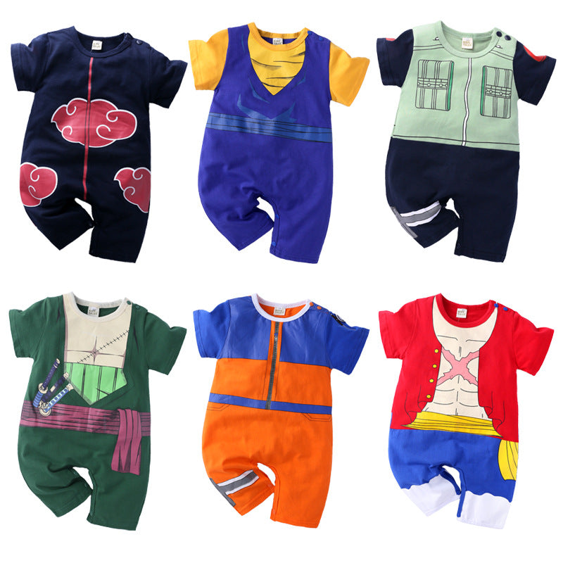 Summer Cartoon Anime Baby Boy Short Sleeve Romper