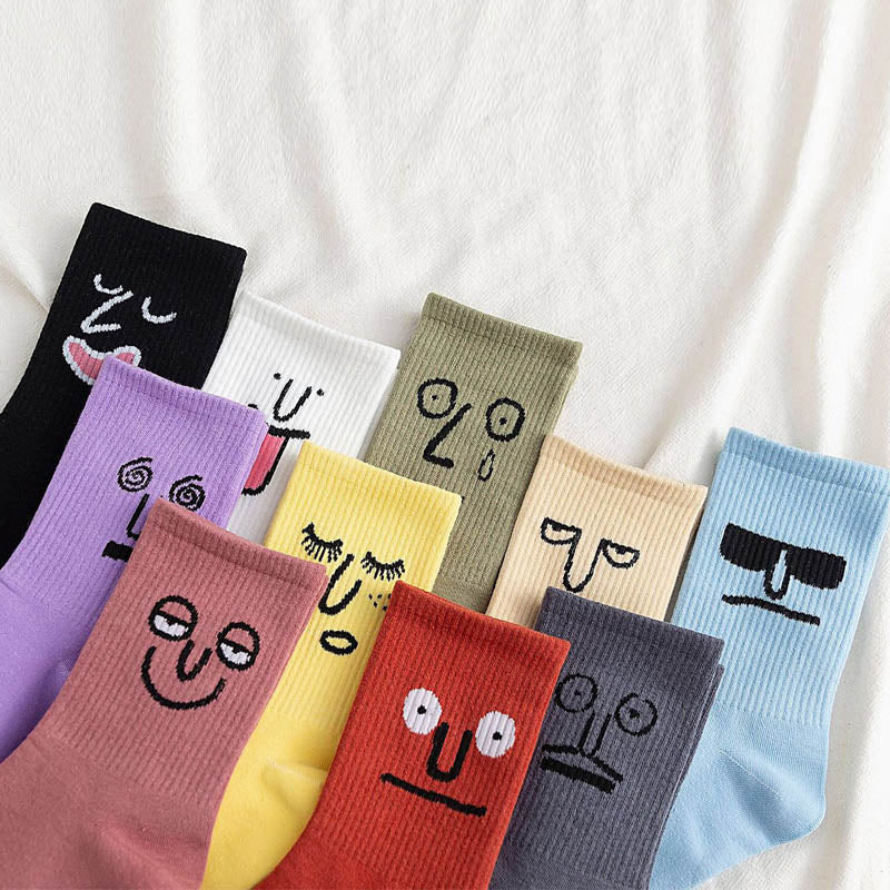 Colorful Korean Harajuku Men's Funny Cotton Socks