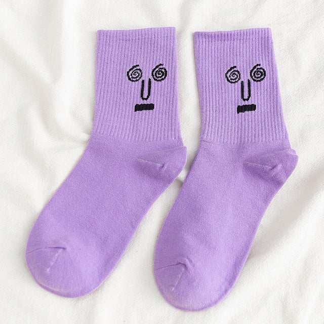 Colorful Korean Harajuku Men's Funny Cotton Socks