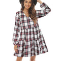 Ruffled Hem Long Sleeve Lantern Dress